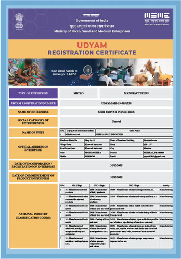UDYOG AADHAAR REG.CERTIFICATE